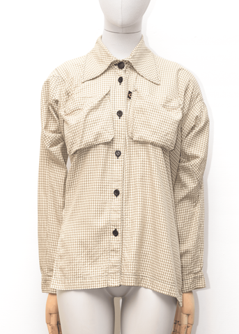 Vivienne Westwood Anglomania Khaki Drunken Houndstooth Shirt